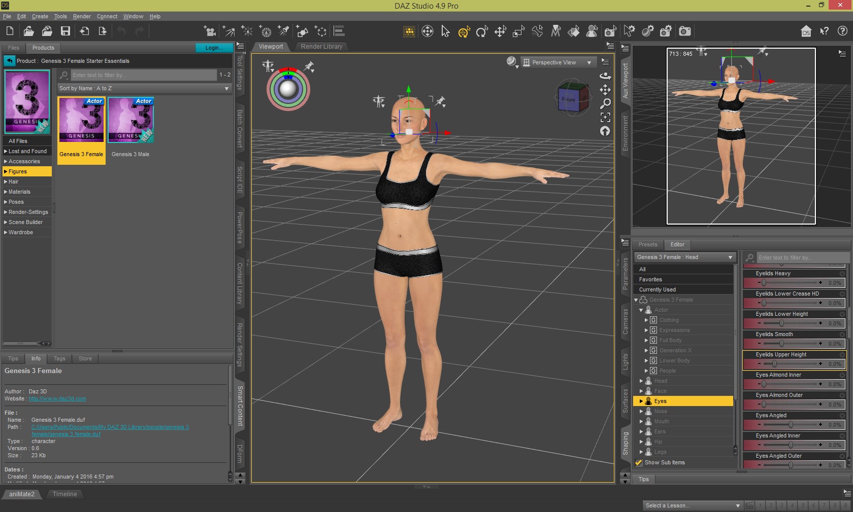 Daz Studio Интерфейс