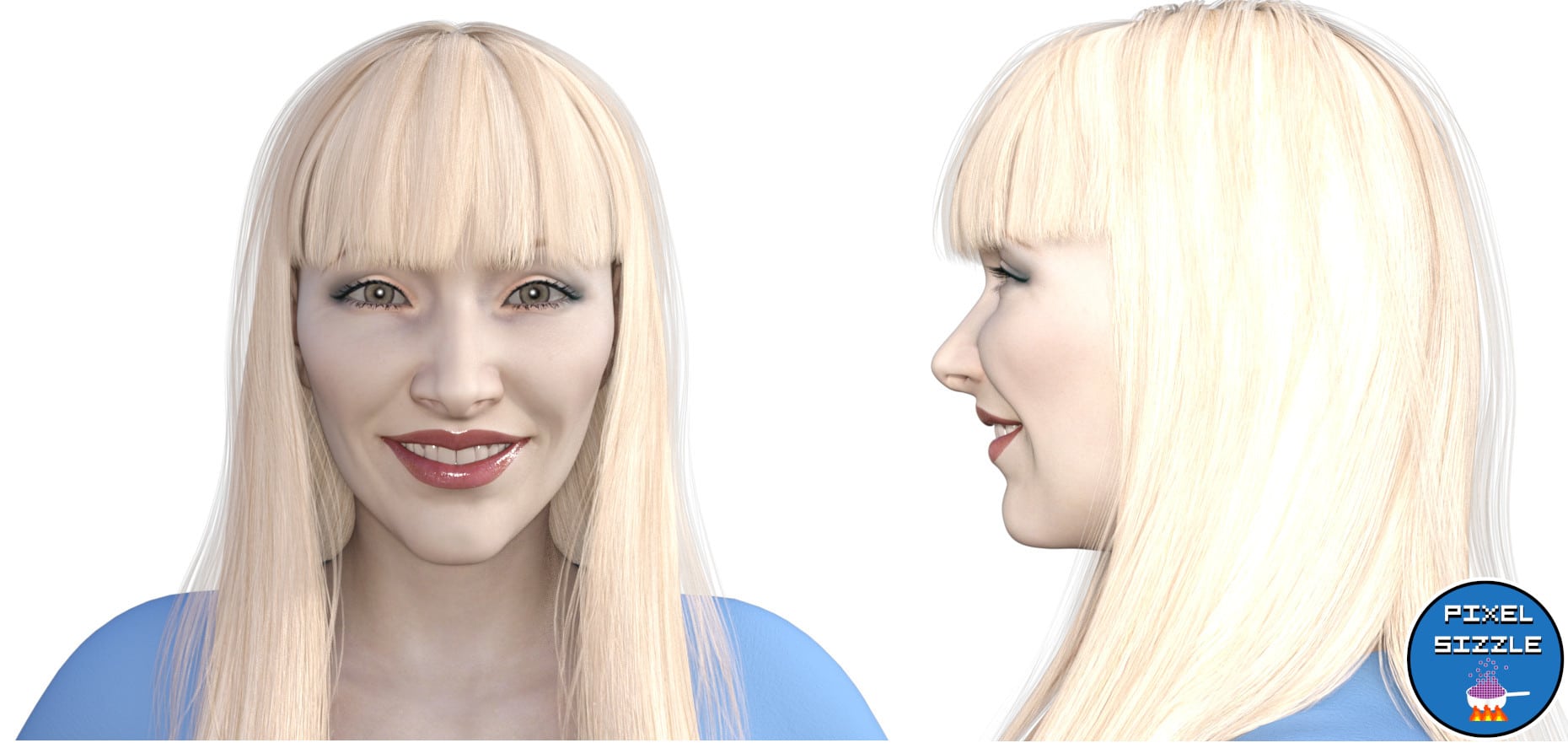 Daz 3D - Blond Hair for Genesis 2 Female(s) - wide 7