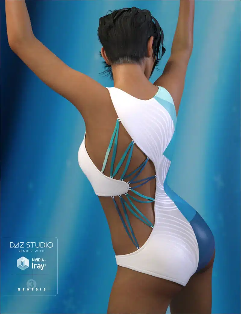 Wicked Strappy Swimsuit for Genesis 3 Female